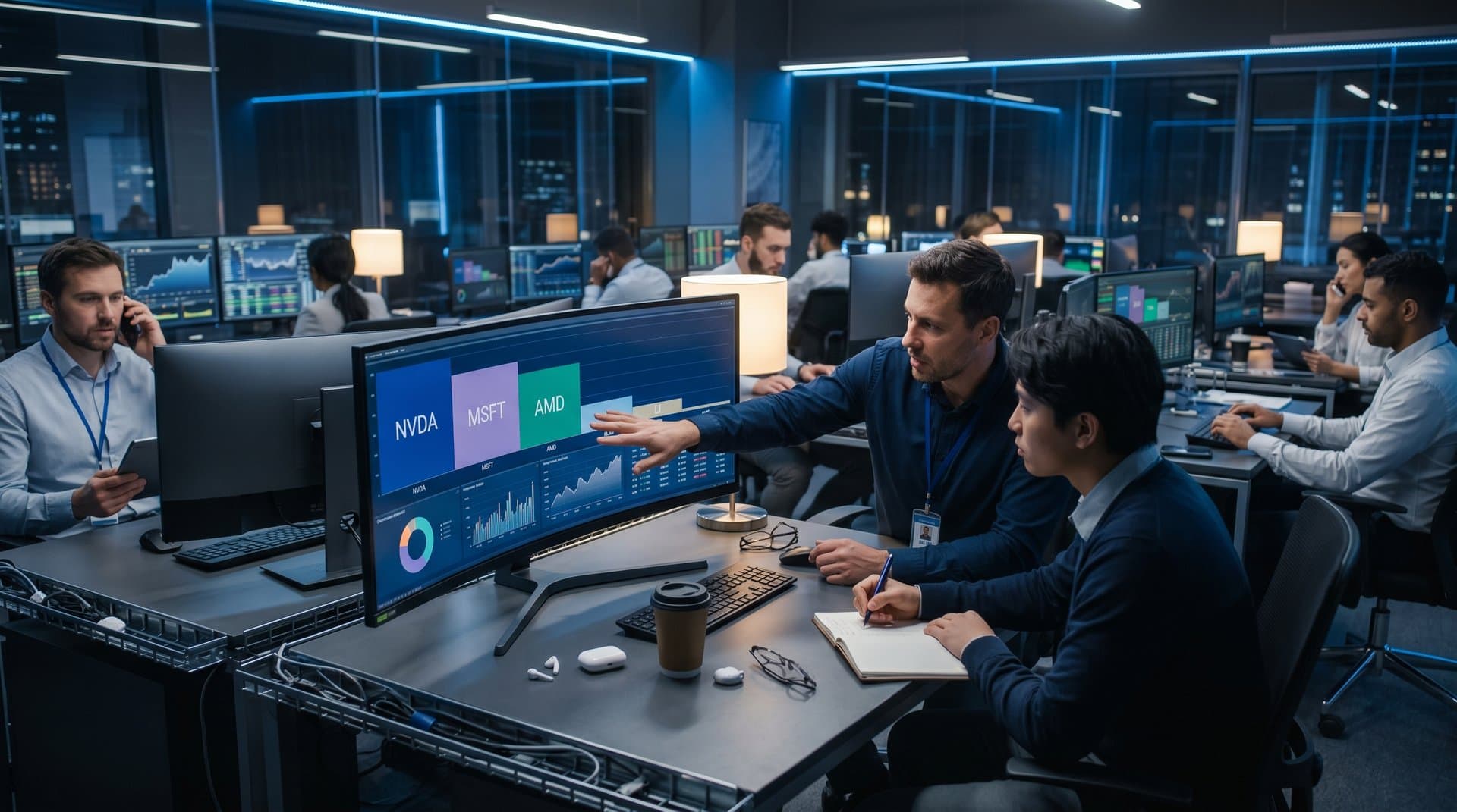 Horizontal bar chart visualizing Leopold Aschenbrenner’s 24-stock AI portfolio on modern dashboard