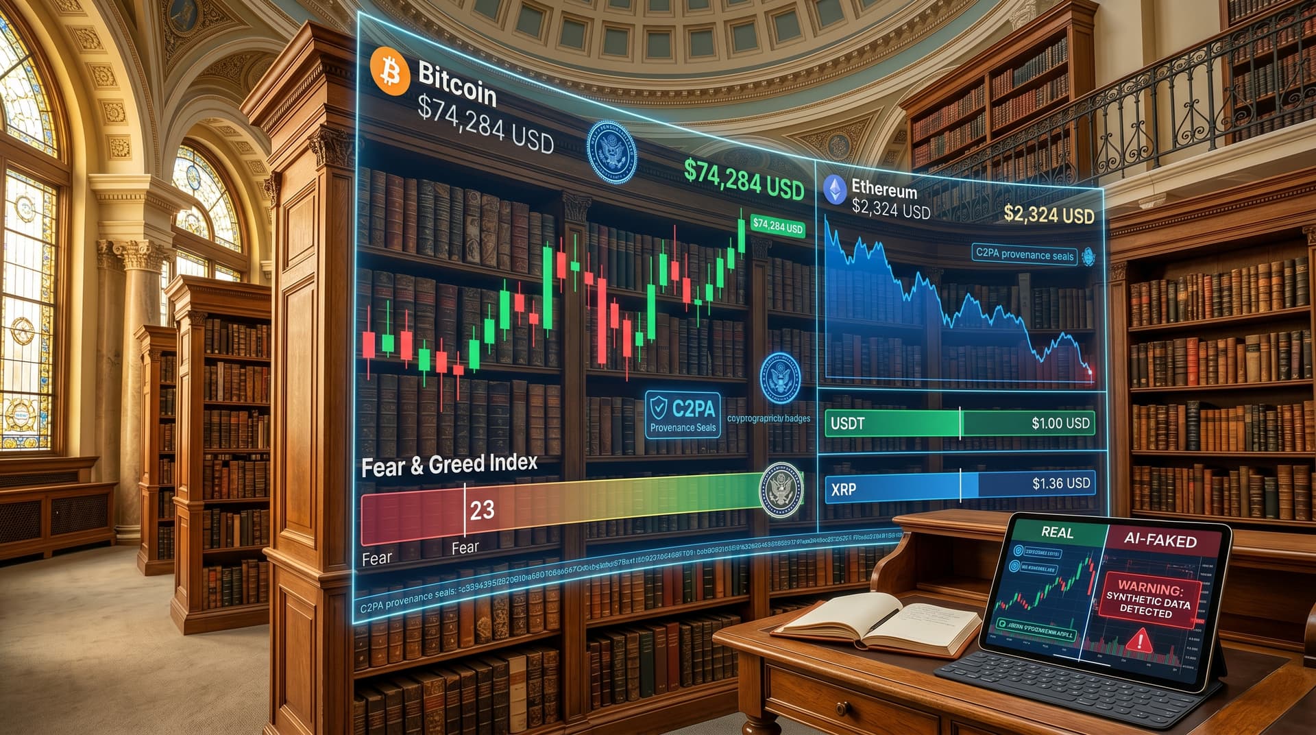 AI Provenance Standards Urged by LoC as Bitcoin Hits $74K Amid Fear 23