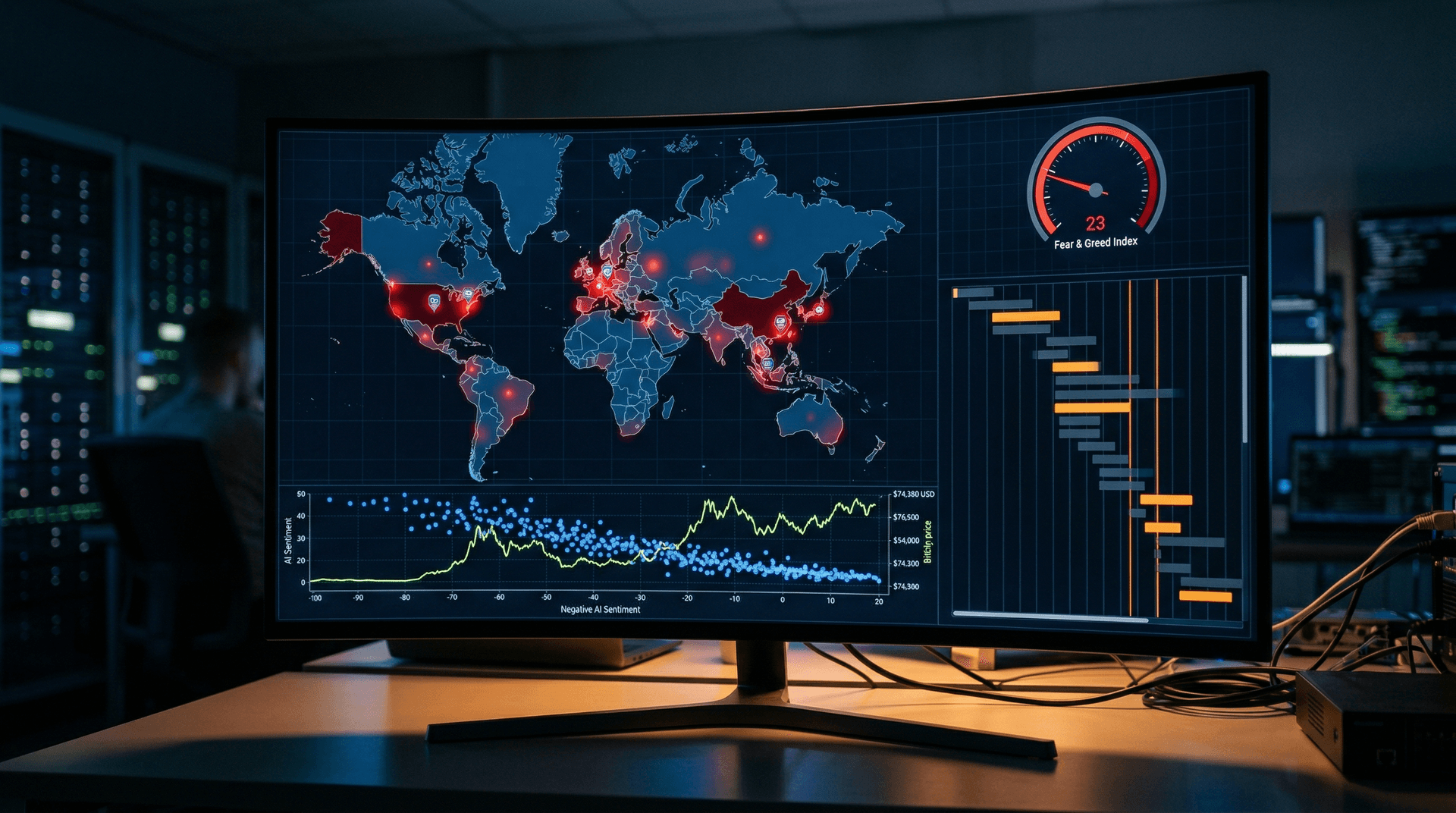 AI Backlash Visualization Maps 152 Protests as Fear Index Hits 23