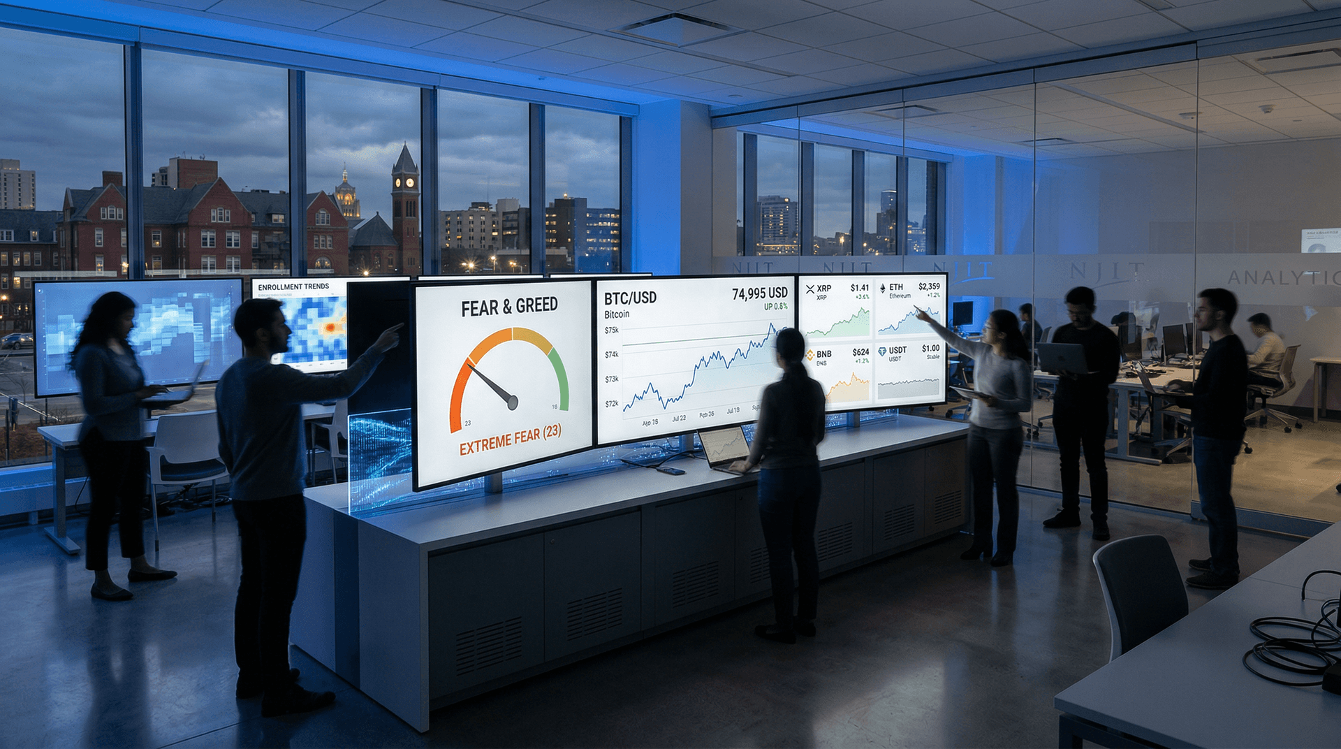 NJIT Launches AI Data Visualization Platform Spotlighting BTC at $74,995 USD and Fear Index 23