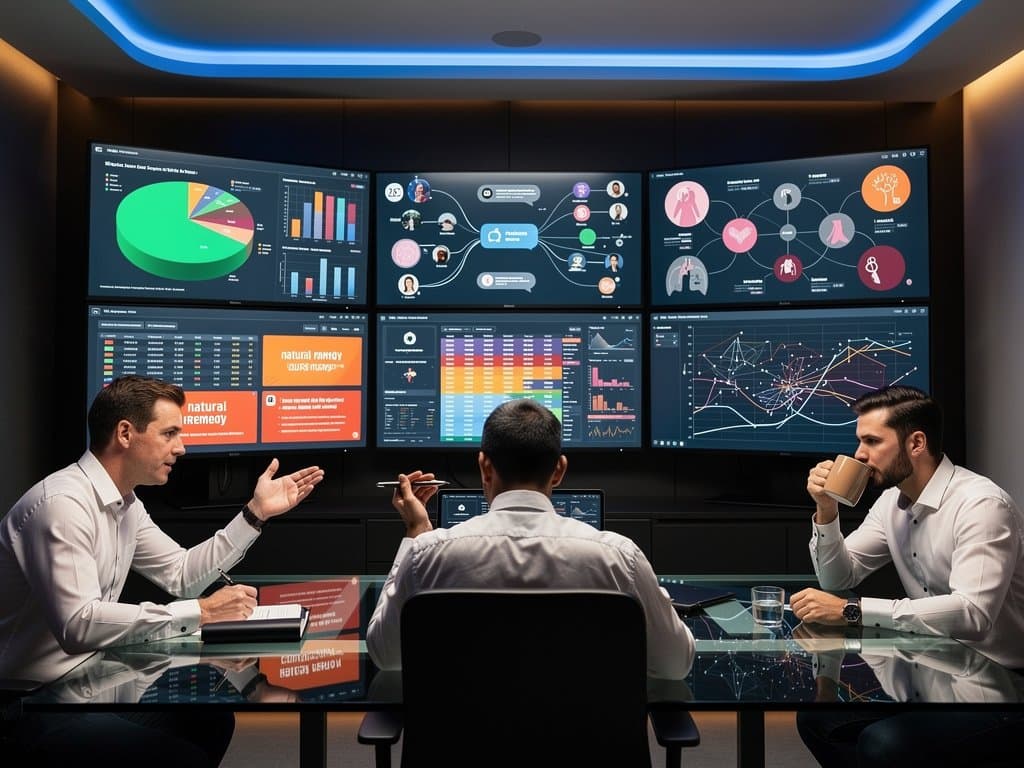 Tech screens display data visualization pitfalls in AI cancer charts beside clean BTC financial tables (72 characters)